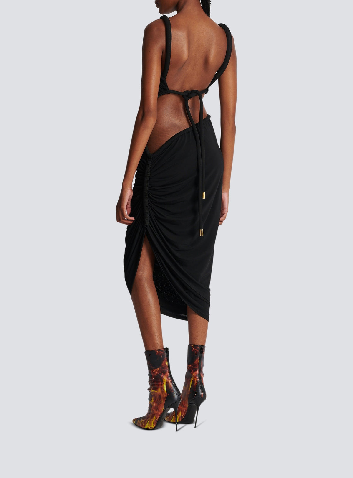 Midi jersey dress - Black