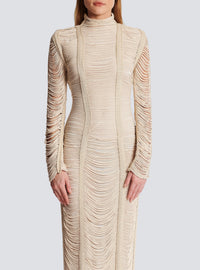 Robe longue en macramé ajouré - Naturel