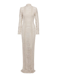 Openwork long dress - Natural