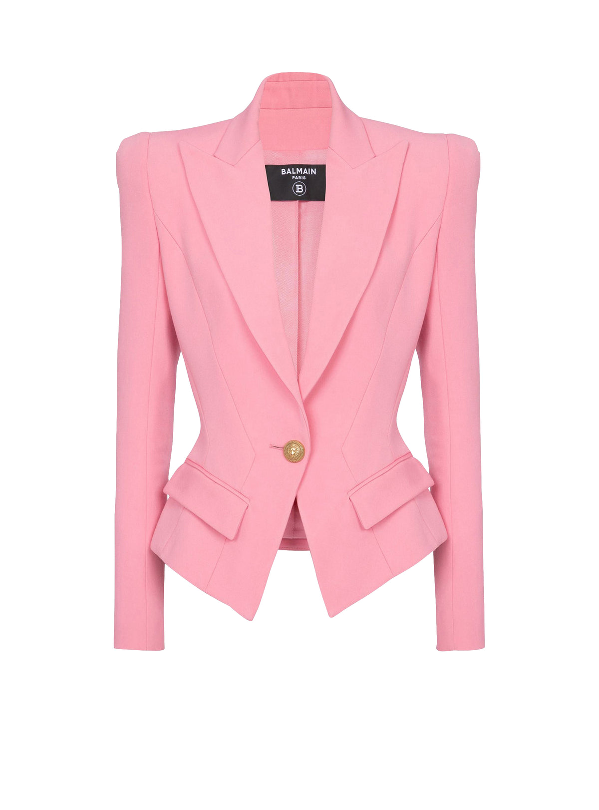 Single-breasted wool jacket - Pink