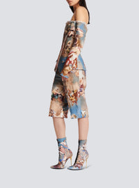 Linen tailored jacket - Blue & Multicolor
