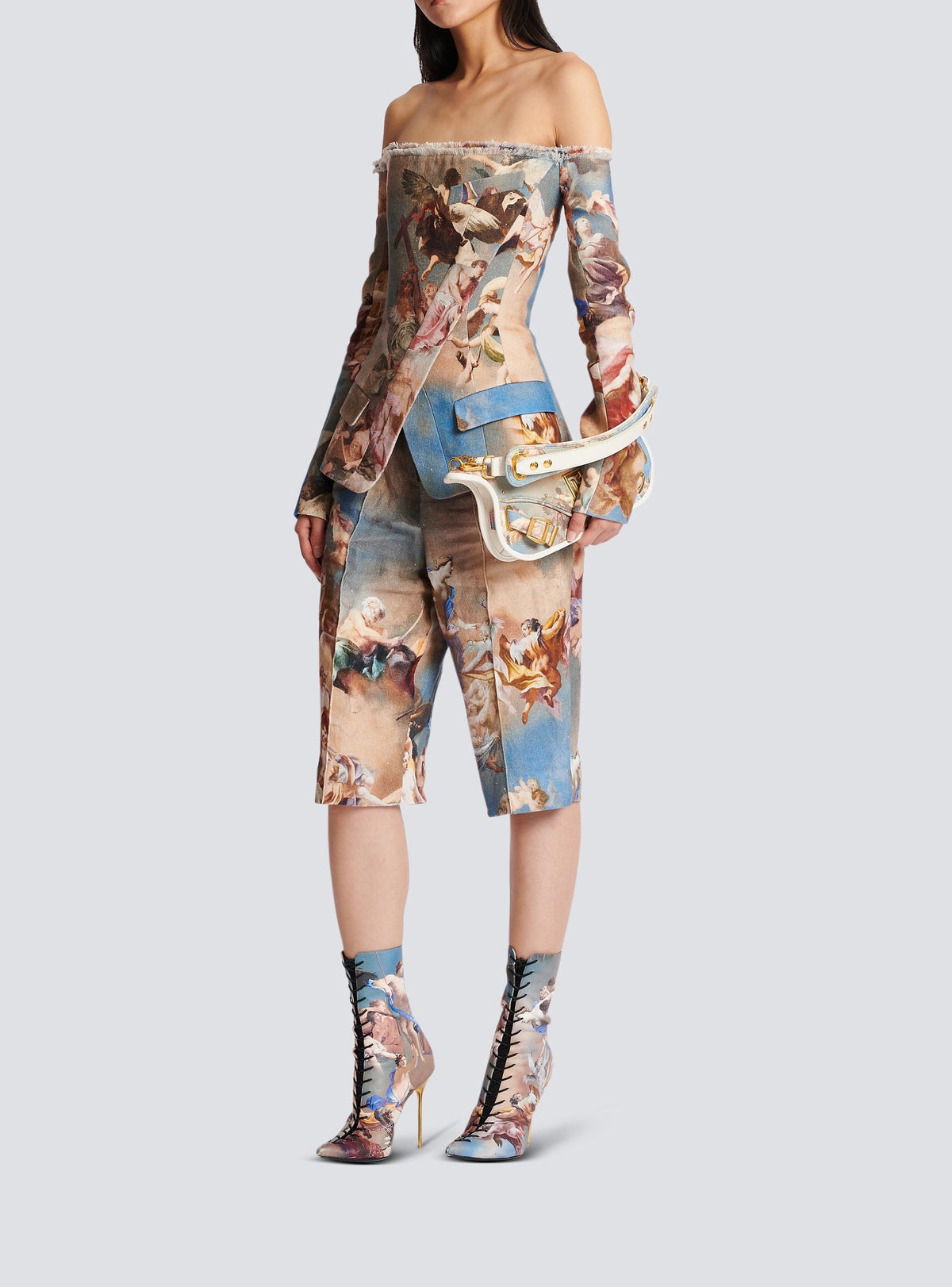 Linen tailored jacket - Blue & Multicolor
