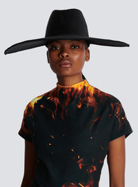 Chapeau en satin - Noir
