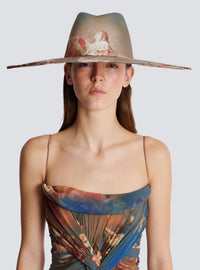 Chapeau imprimé ciel - Bleu & Multico