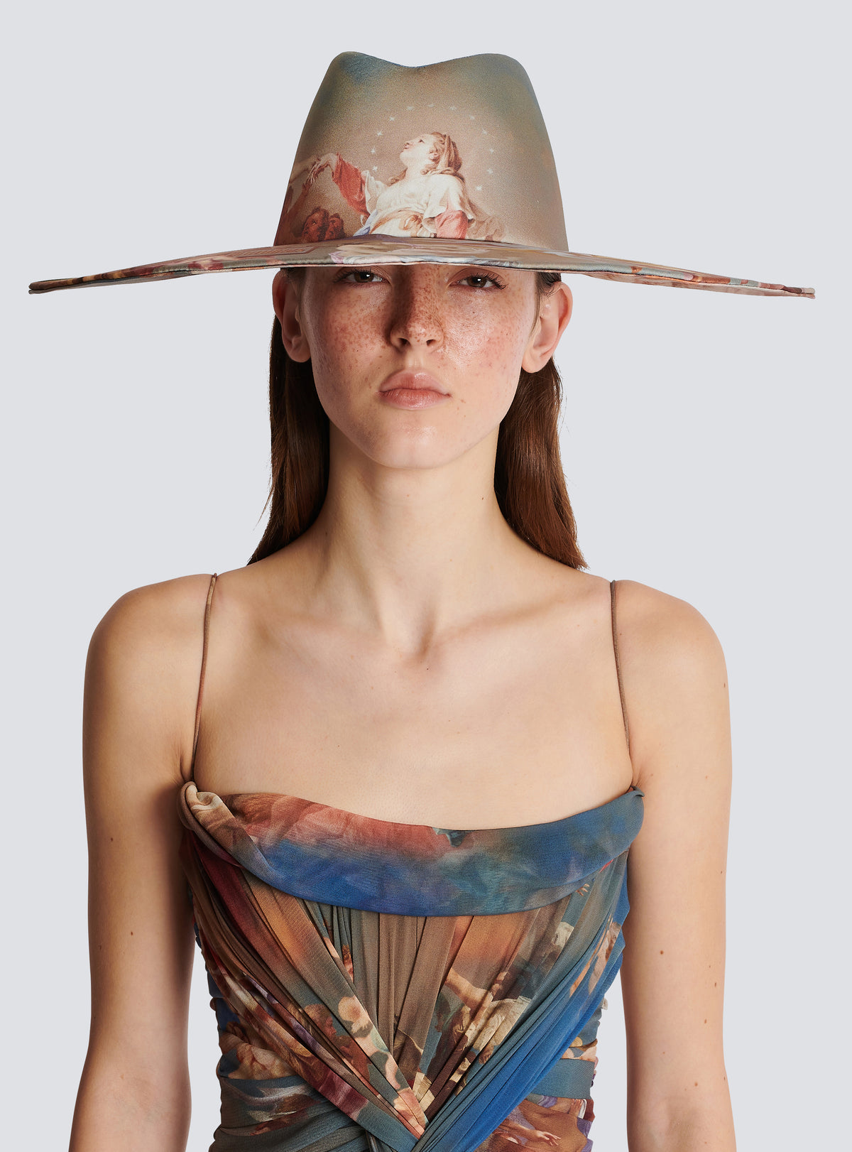 Chapeau imprimé ciel - Bleu & Multico