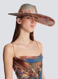 Chapeau imprimé ciel - Bleu & Multico