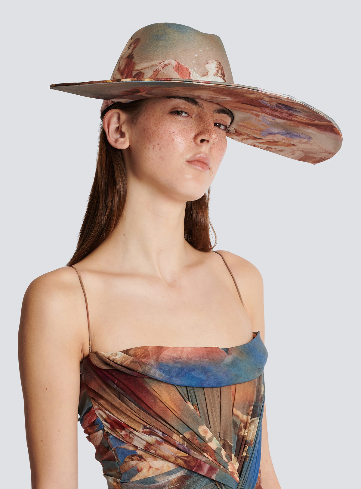 Chapeau imprimé ciel - Bleu & Multico