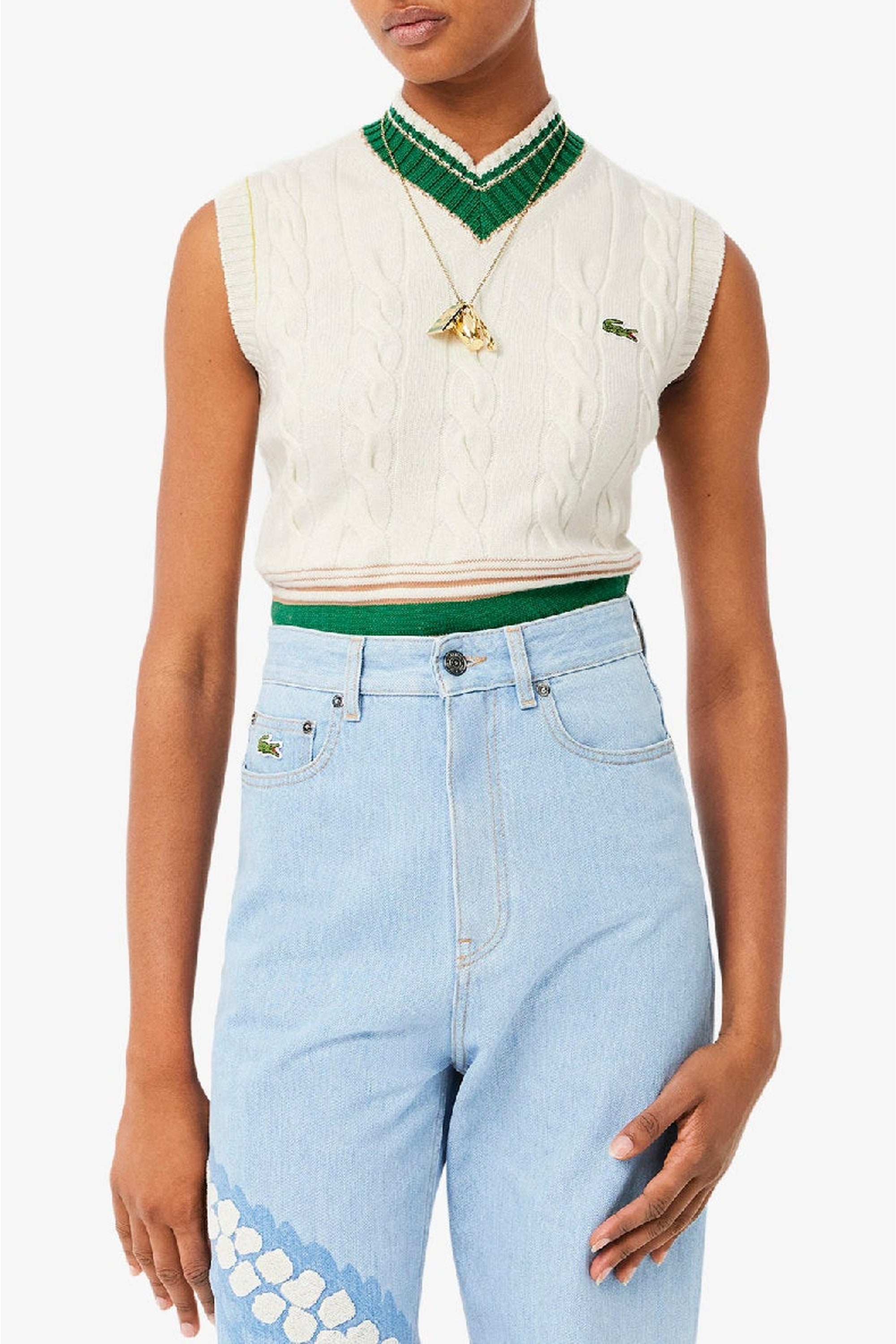 Pull ajusté sans manches en laine - Laponie & Multicolor
