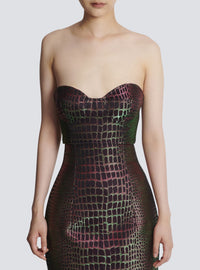 Bustier jacquard croco irisé - Multicolore