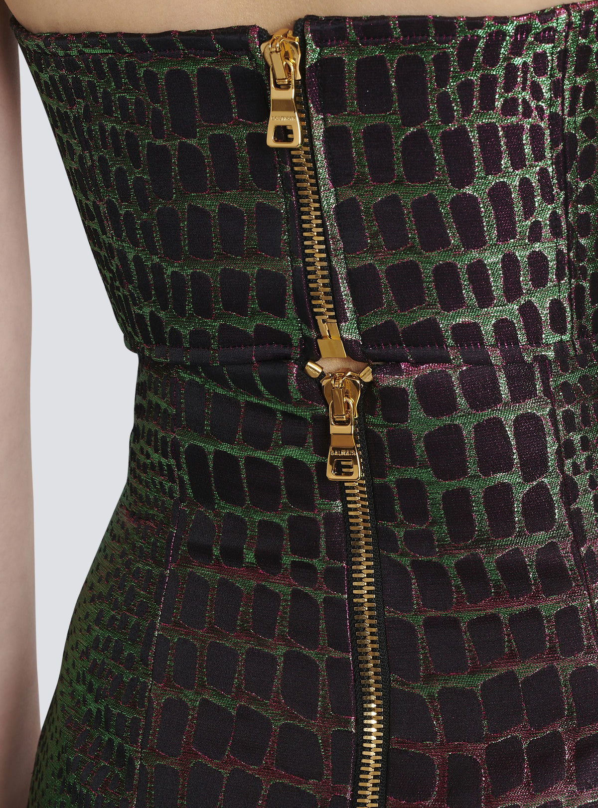 Bustier jacquard croco irisé - Multicolore