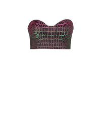 Bustier jacquard croco irisé - Multicolore