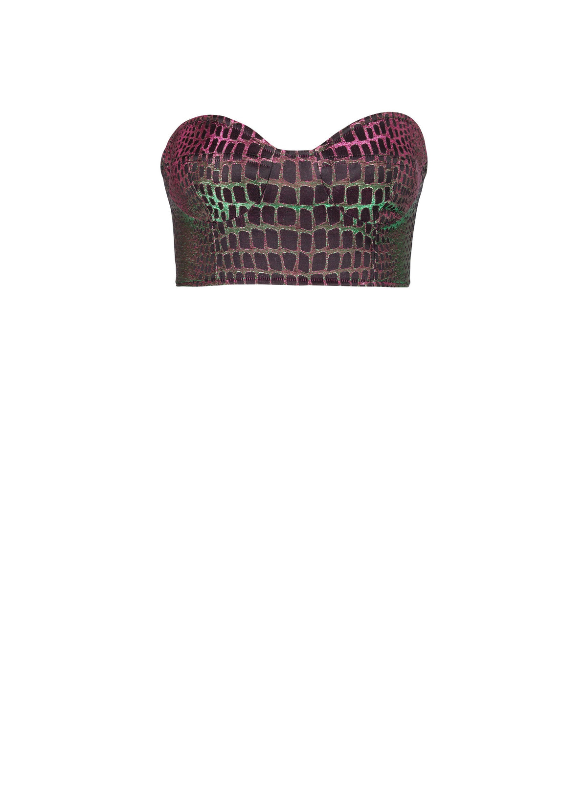 Bustier jacquard croco irisé - Multicolore