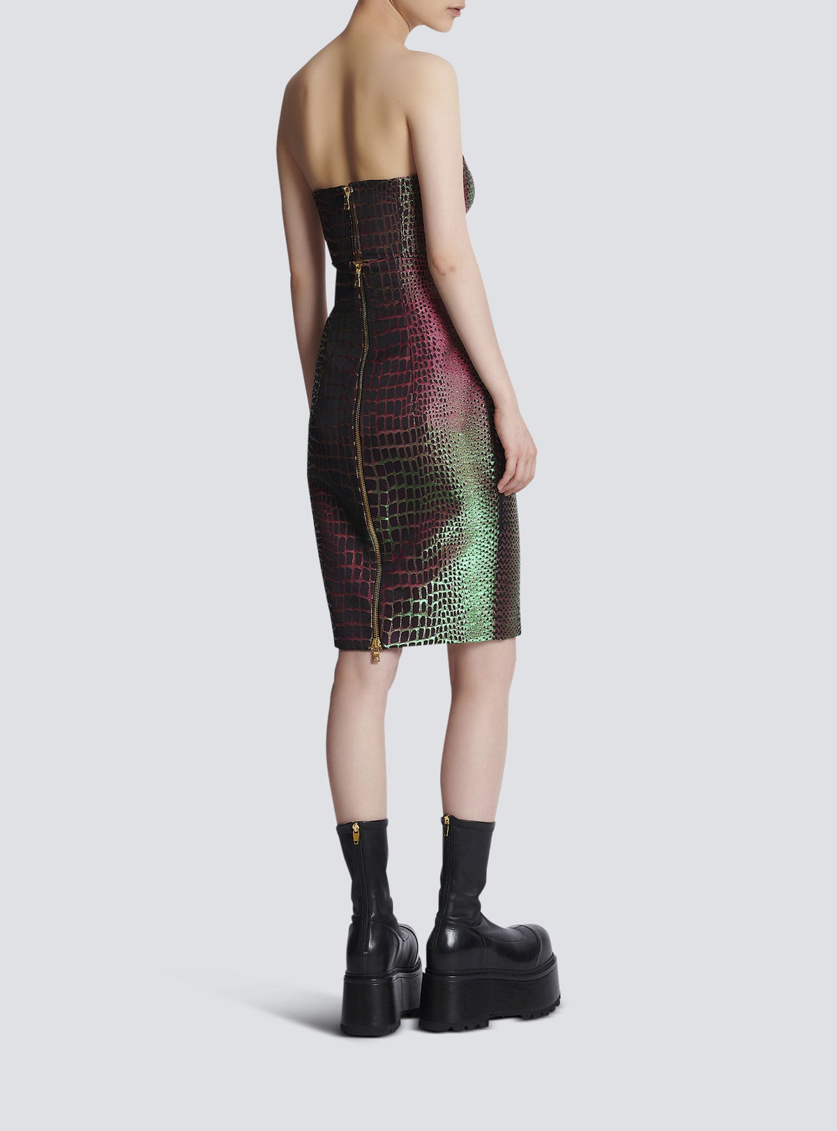 Bustier jacquard croco irisé - Multicolore