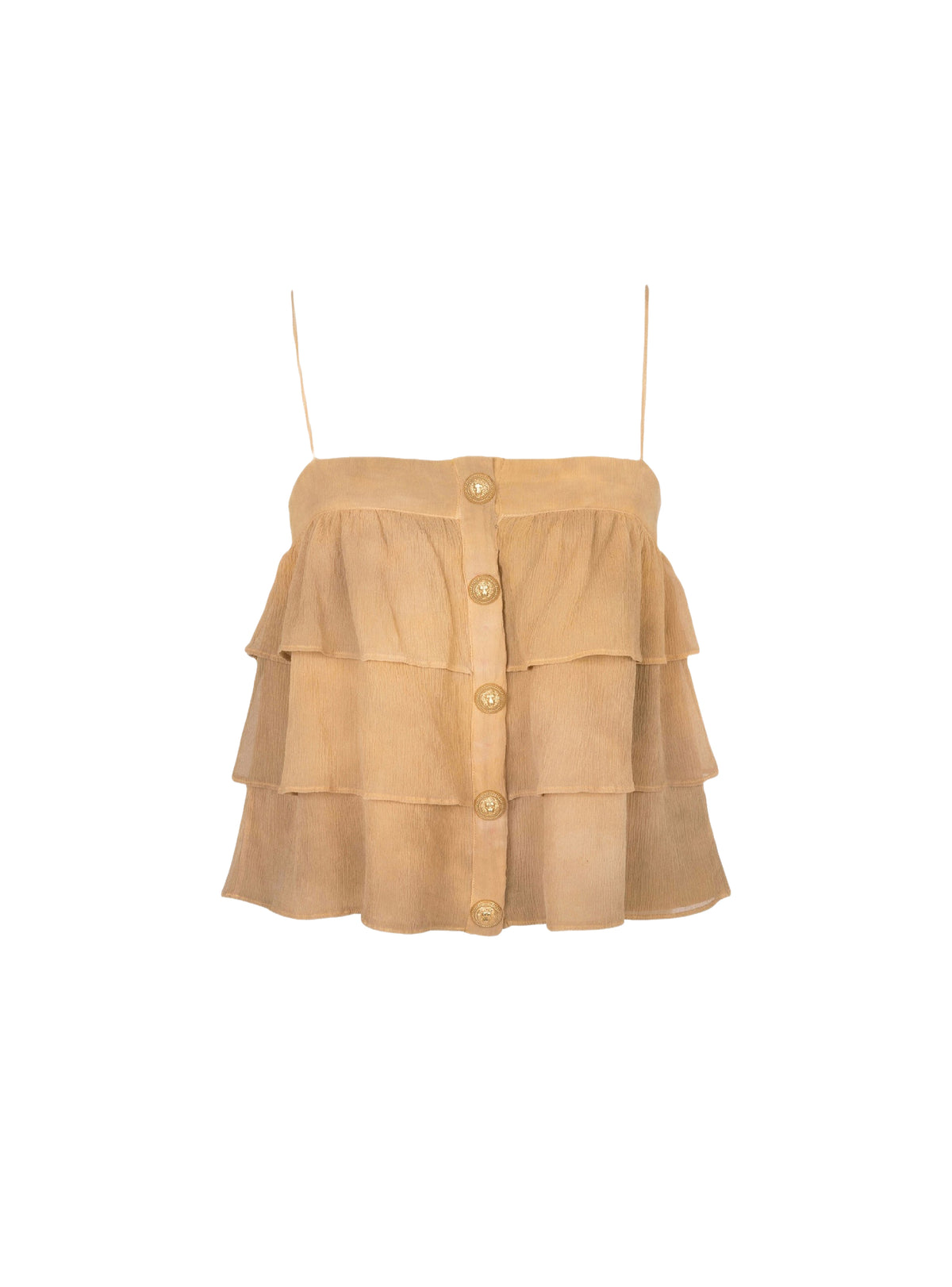 Top à bretelles en soie - Multi Marron