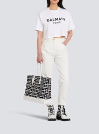 T-shirt court imprimé logo - Blanc & Noir