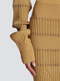 Pull en maille col bateau - Marron clair