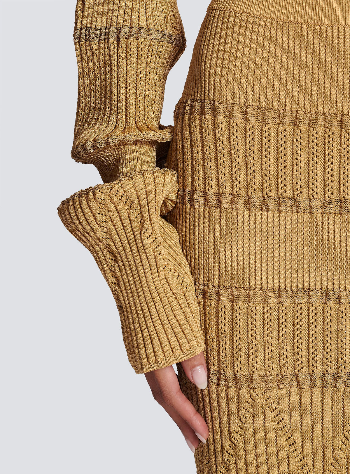 Pull en maille col bateau - Marron clair