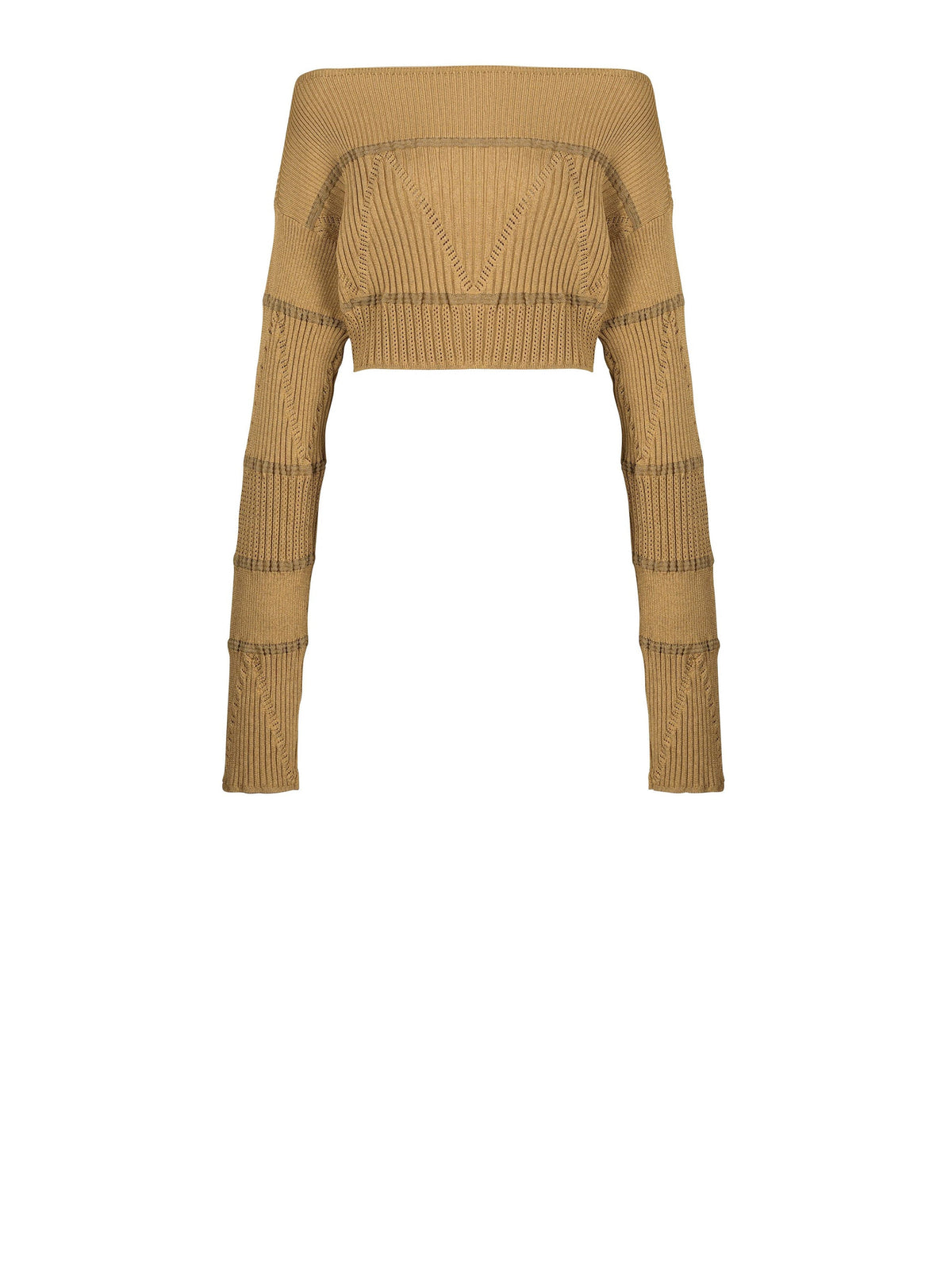Pull en maille col bateau - Marron clair