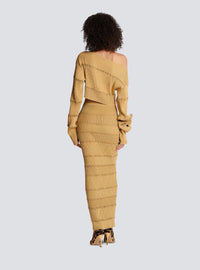 Pull en maille col bateau - Marron clair