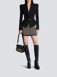 Wool monogram skirt - Ivory & Black