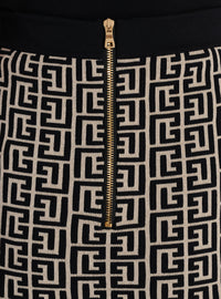 Jupe en maille à monogramme - Ivoire & Noir