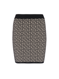 Jupe en maille à monogramme - Ivoire & Noir