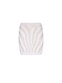 Short zebra knit skirt - White & Gold