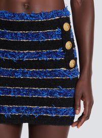 Jupe courte en maille - Noir, Rouge Vif & Or