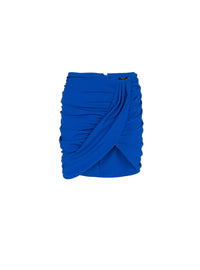 Jupe drapée en jersey - Bleu Électrique