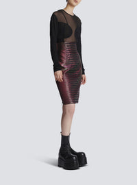 Jupe jacquard croco irisé - Multicolore