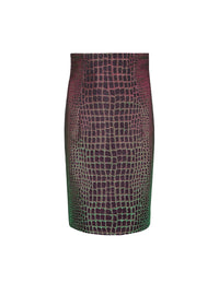 Embossed-effect midi skirt - Multicolour