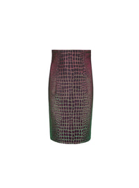 Jupe jacquard croco irisé - Multicolore