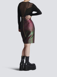 Jupe jacquard croco irisé - Multicolore
