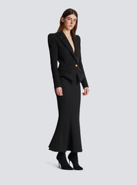 Jupe midi en grain de poudre - Noir