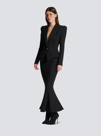 Jupe midi en grain de poudre - Noir