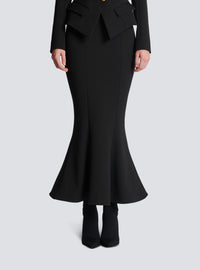 Jupe midi en grain de poudre - Noir