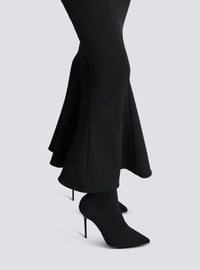 Jupe midi en grain de poudre - Noir