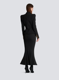 Jupe midi en grain de poudre - Noir