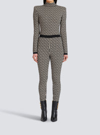 Wool monogram leggings - Ivory & Black