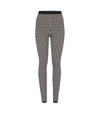 Leggings en maille à monogramme - Ivoire & Noir