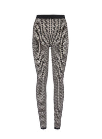 Wool monogram leggings - Ivory & Black