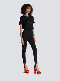 Pantalon moulant en grain de poudre stretch - Noir