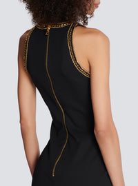 Robe brodée en grain de poudre - Noir & Or
