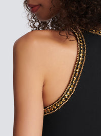 Robe brodée en grain de poudre - Noir & Or