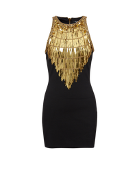 Robe brodée en grain de poudre - Noir & Or