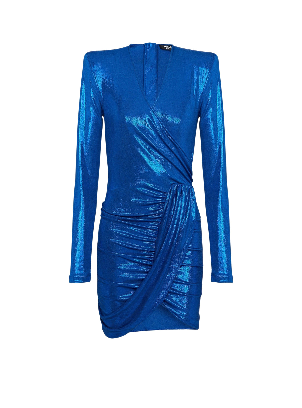 Draped jersey short dress - Electric Blue