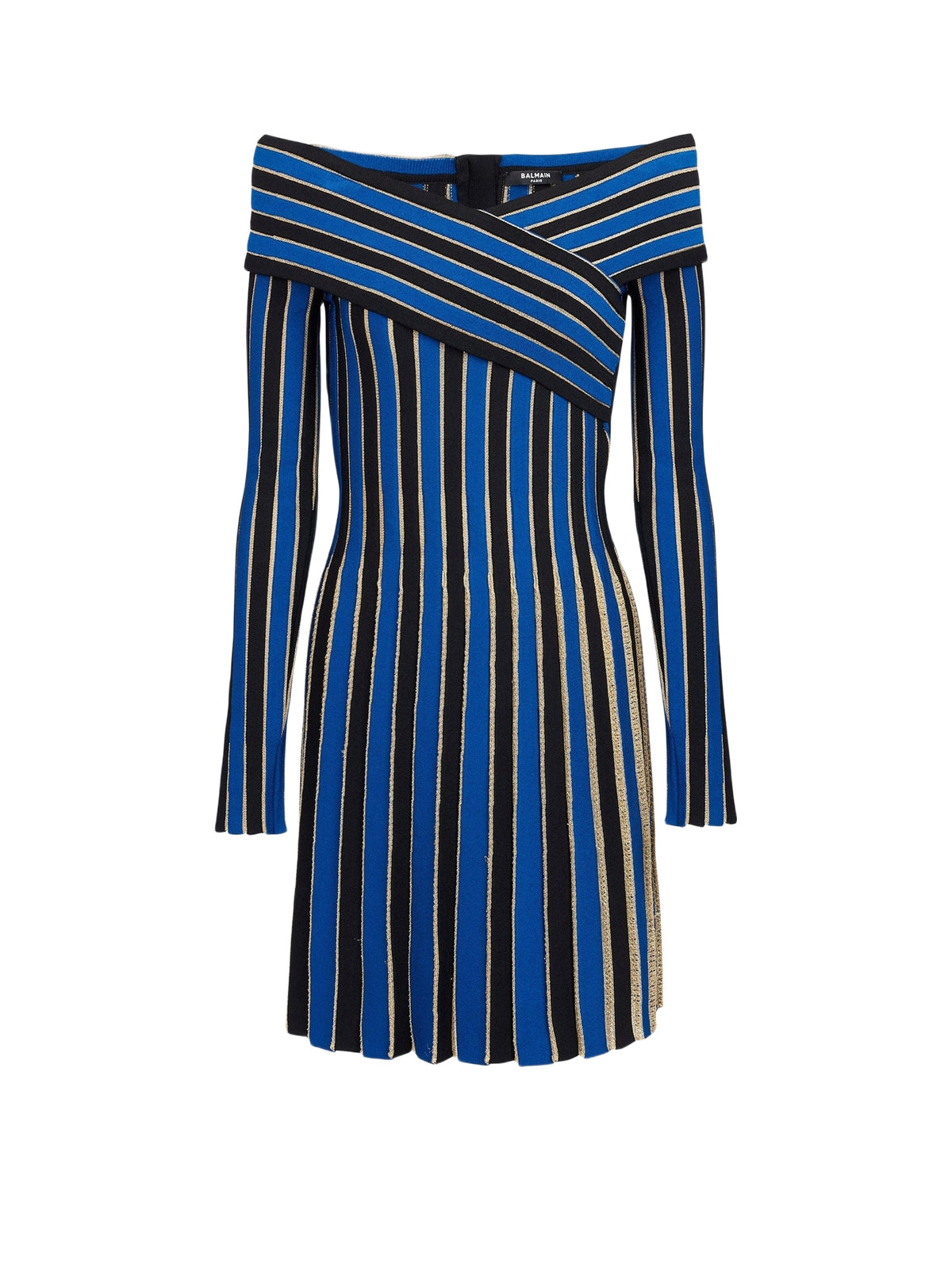 Robe courte métallisée en maille - Black & Blue & Gold