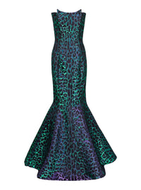 Leopard print bustier long dress - Multicolour