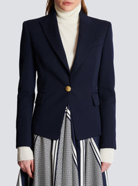 Blazer un bouton en laine - Marine