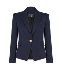 Blazer un bouton en laine - Marine